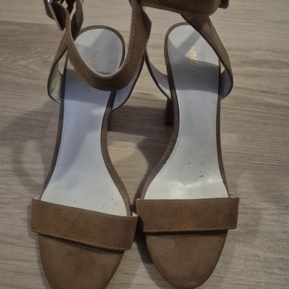 Nine West Shoes - Nine West Tan Suede Heeled Sandals